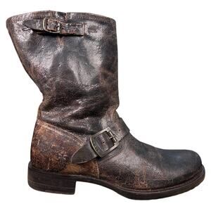 Frye Women’s Veronica Rustic Crackle Slouch Moto Boots Size US 9.5 B
